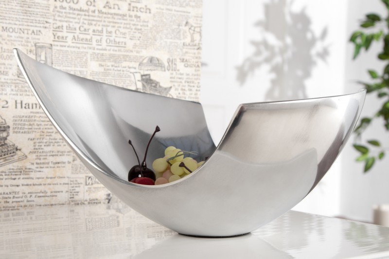 Corbeille de fruit 25 cm en aluminium argenté