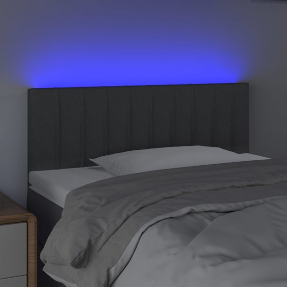 Tête de lit à LED Gris foncé 80x5x78/88 cm Tissu