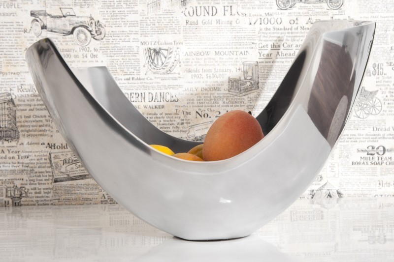 Corbeille de fruit 35 cm en aluminium argenté