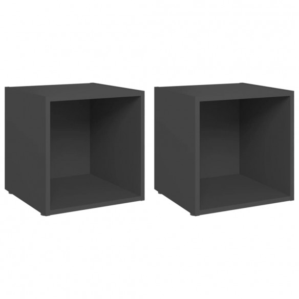 Meubles TV 2 pcs Gris 37x35x37 cm Aggloméré