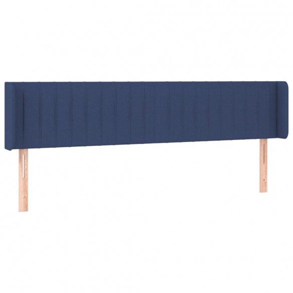 Tête de lit avec oreilles Bleu 203x16x78/88 cm Tissu