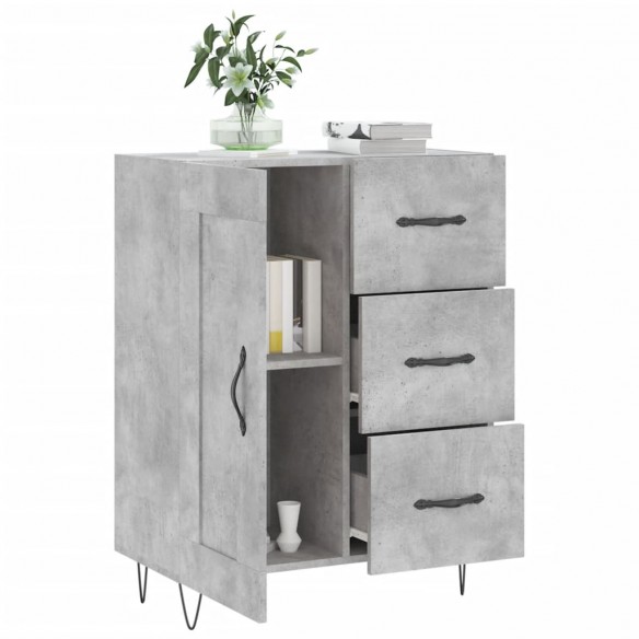 Buffet gris béton 69,5x34x90 cm bois d'ingénierie