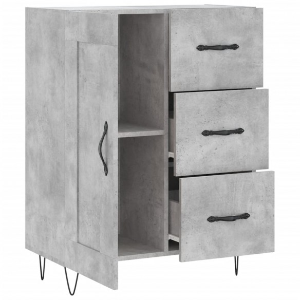 Buffet gris béton 69,5x34x90 cm bois d'ingénierie