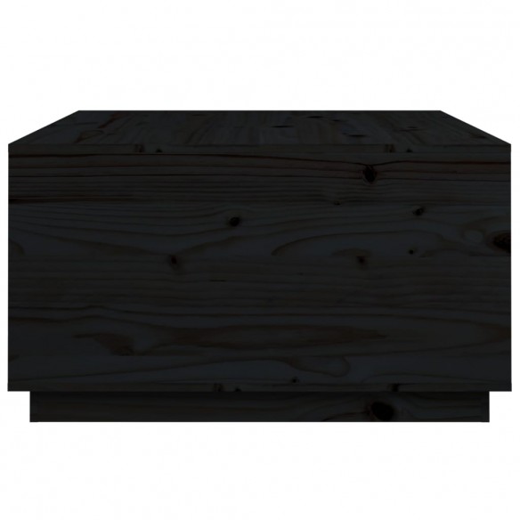 Table basse Noir 80x80x45 cm Bois massif de pin