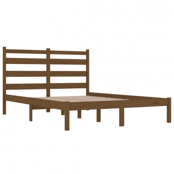 Cadre de lit Marron miel Bois massif 120x190 cm Petit Double