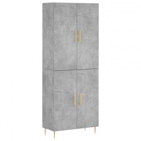 Buffet haut Gris béton 69,5x34x180 cm Bois d'ingénierie