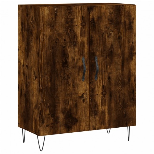 Buffet haut Chêne fumé 69,5x34x180 cm Bois d'ingénierie