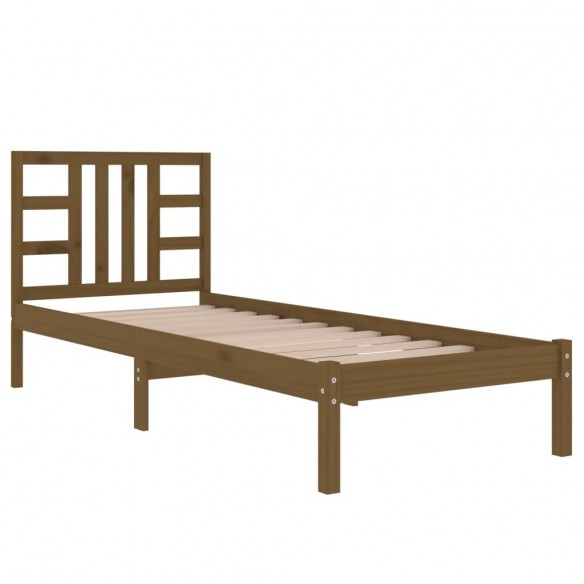 Cadre de lit Marron miel Bois massif 100x200 cm