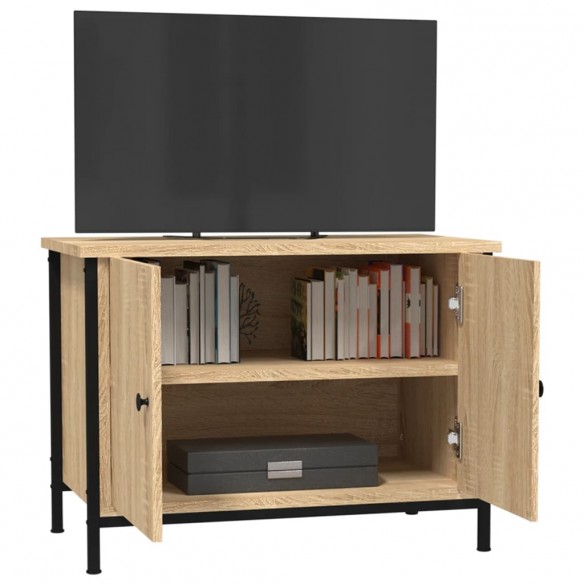 Meuble TV avec portes chêne sonoma 60x35x45cm bois d'ingénierie