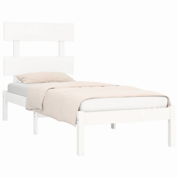 Cadre de lit Blanc Bois massif 90x200 cm