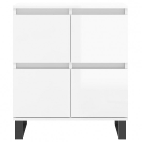 Buffets 3 pcs blanc brillant bois d'ingénierie