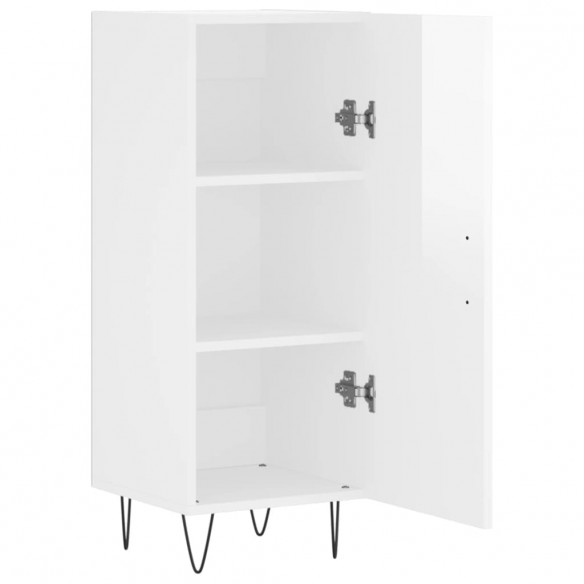 Buffet Blanc brillant 34,5x34x90 cm Bois d'ingénierie