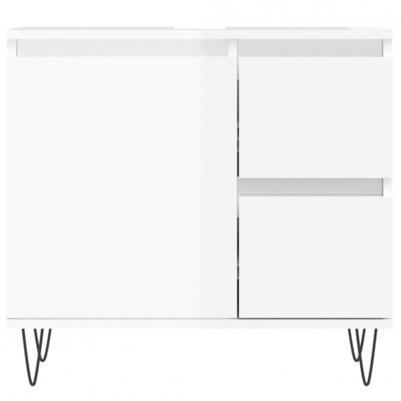 Armoire de salle de bain blanc brillant 65x33x60 cm