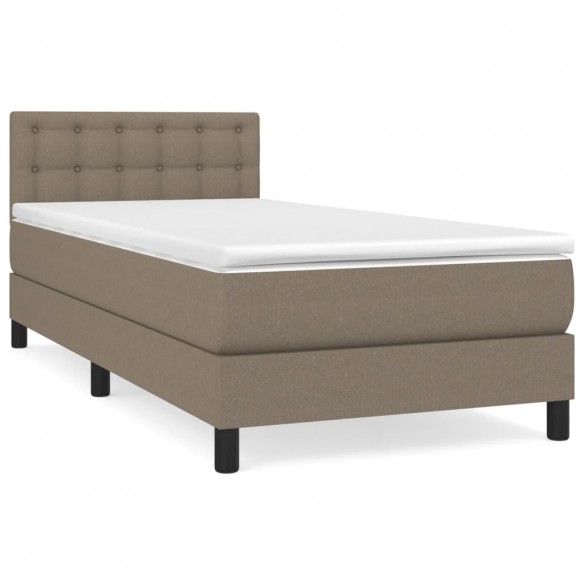 Sommier à lattes de lit avec matelas Taupe 80x200 cm Tissu