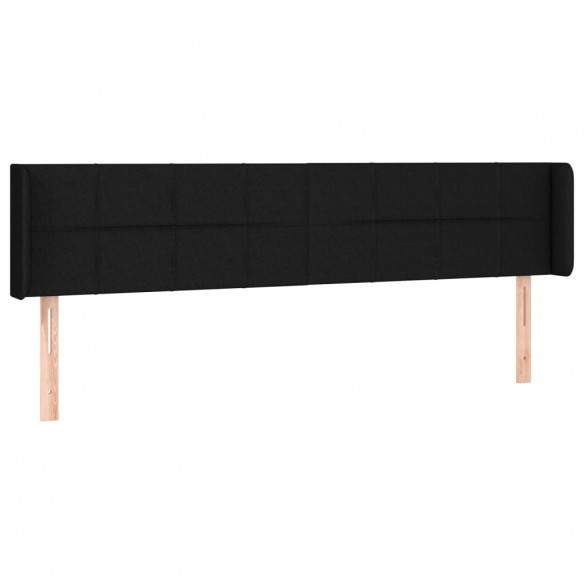 Tête de lit avec oreilles Noir 163x16x78/88 cm Tissu