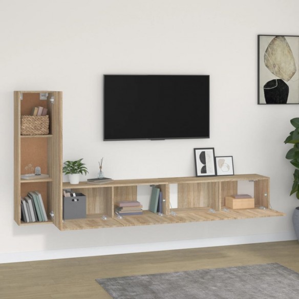 Ensemble de meubles TV 3 pcs Chêne sonoma Bois d'ingénierie