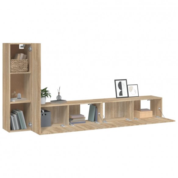 Ensemble de meubles TV 3 pcs Chêne sonoma Bois d'ingénierie