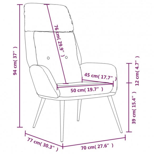 Chaise de relaxation Noir Similicuir daim