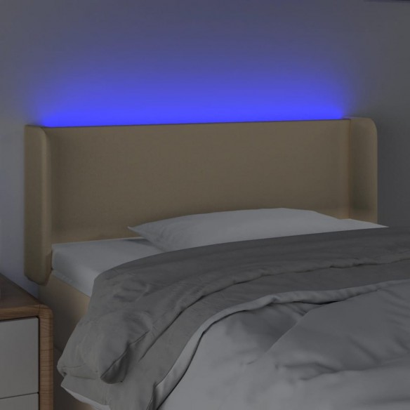 Tête de lit à LED Crème 83x16x78/88 cm Tissu