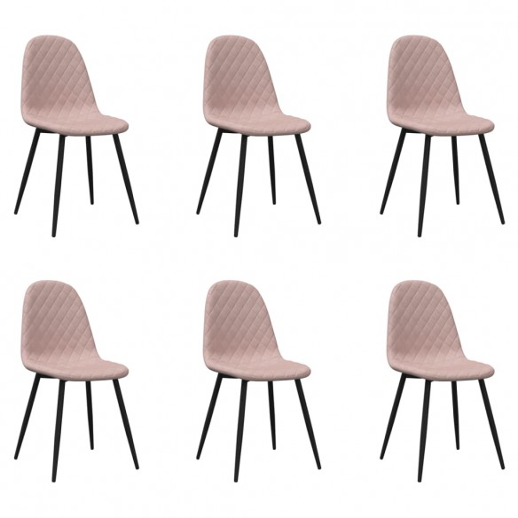 Chaises à manger lot de 6 rose velours