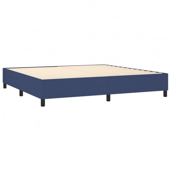 Cadre de lit matelas LED Bleu 200x200 cm Tissu