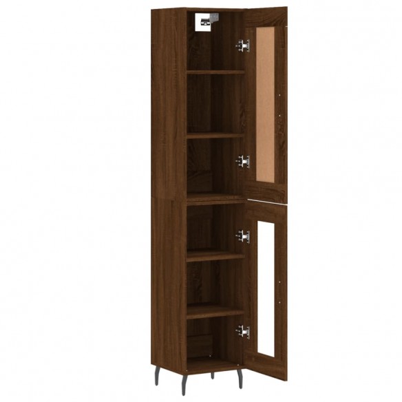 Buffet haut Chêne marron 34,5x34x180 cm Bois d'ingénierie