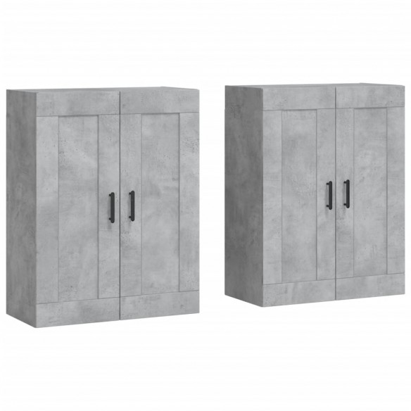 Armoires murales 2 pcs gris béton bois d'ingénierie