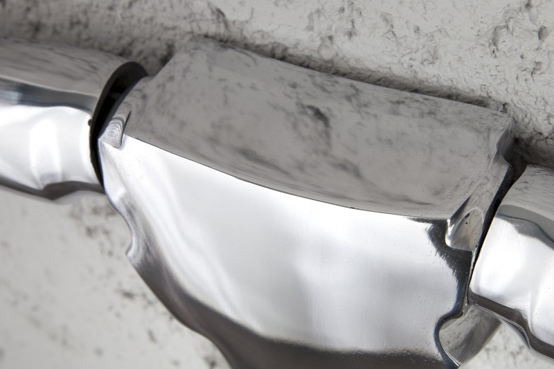 Trophée mural 125 cm Tête de taureau argenté