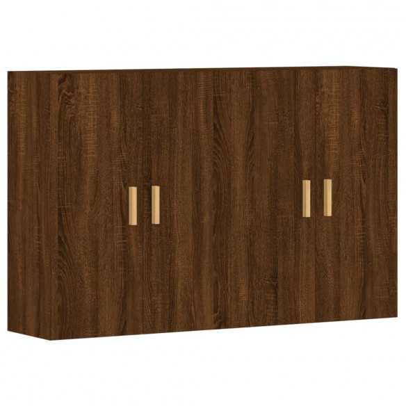 Armoires murales 2 pcs chêne marron bois d'ingénierie