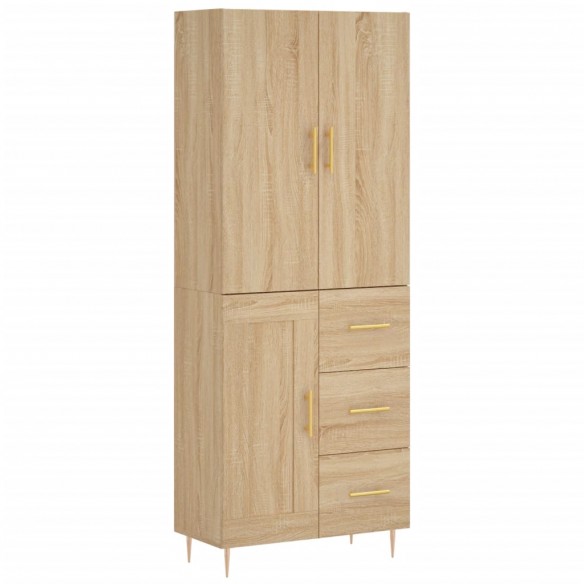 Buffet haut Chêne sonoma 69,5x34x180 cm Bois d'ingénierie