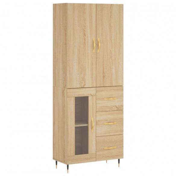 Buffet haut Chêne sonoma 69,5x34x180 cm Bois d'ingénierie