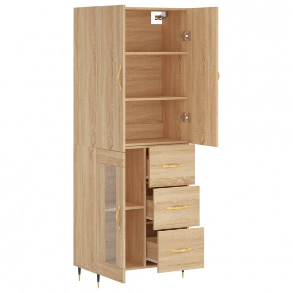 Buffet haut Chêne sonoma 69,5x34x180 cm Bois d'ingénierie