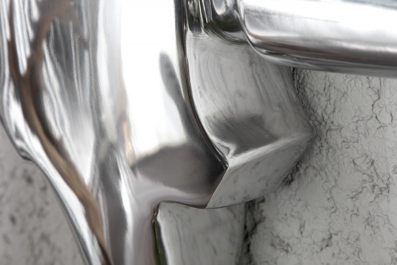 Trophée mural 125 cm Tête de taureau argenté