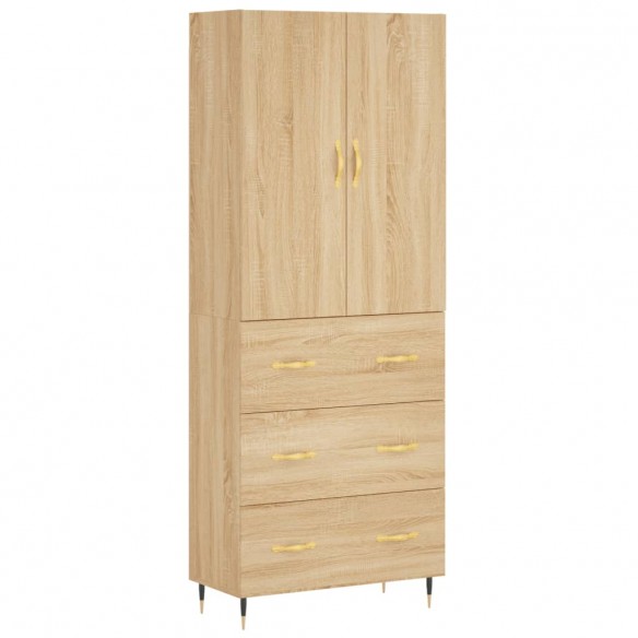 Buffet haut Chêne sonoma 69,5x34x180 cm Bois d'ingénierie