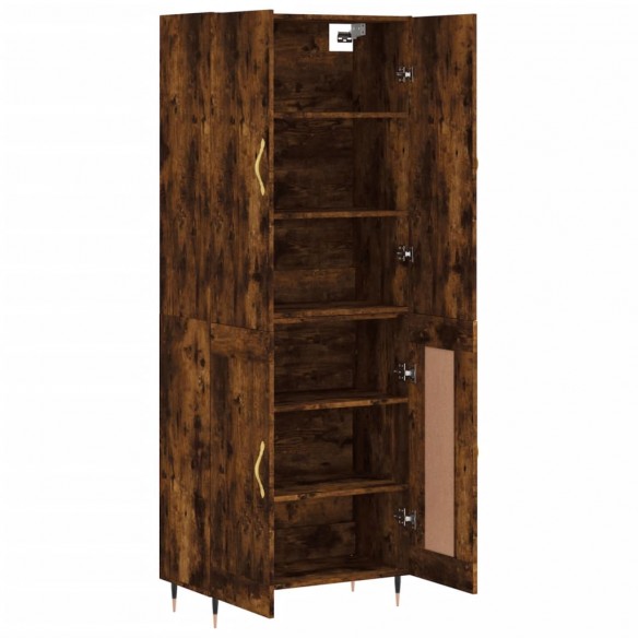 Buffet haut Chêne fumé 69,5x34x180 cm Bois d'ingénierie