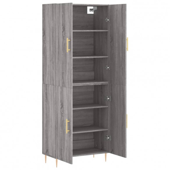 Buffet haut Sonoma gris 69,5x34x180 cm Bois d'ingénierie