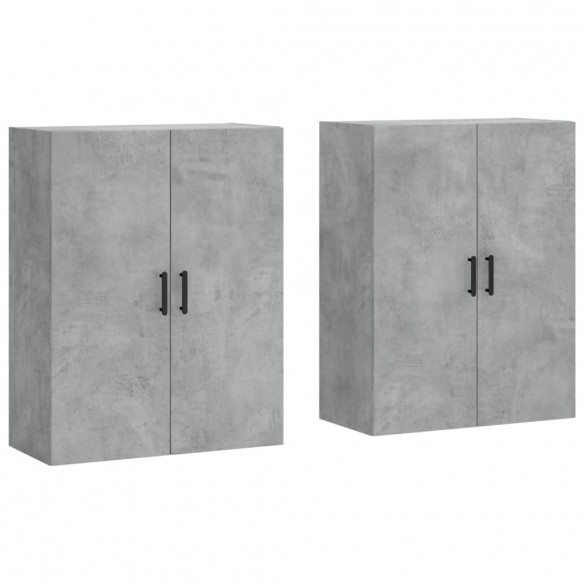 Armoires murales 2 pcs gris béton 69,5x34x90 cm