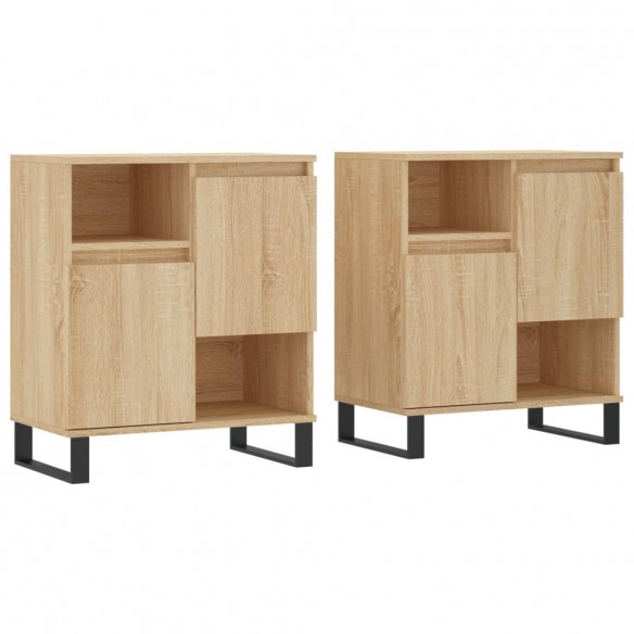 Buffets 2 pcs chêne sonoma bois d'ingénierie