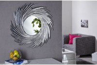 Miroir design mural en aluminium argenté
