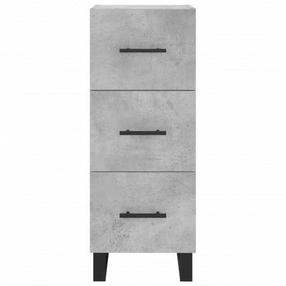 Buffet haut Gris béton 34,5x34x180 cm Bois d'ingénierie