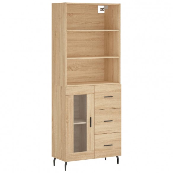 Buffet haut Chêne sonoma 69,5x34x180 cm Bois d'ingénierie