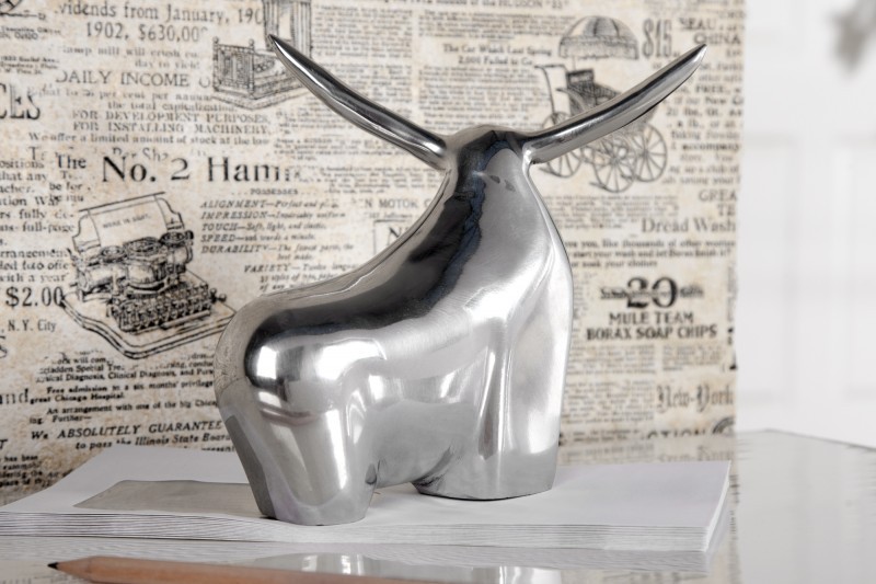 Presse-Papier design taureau en aluminium argenté