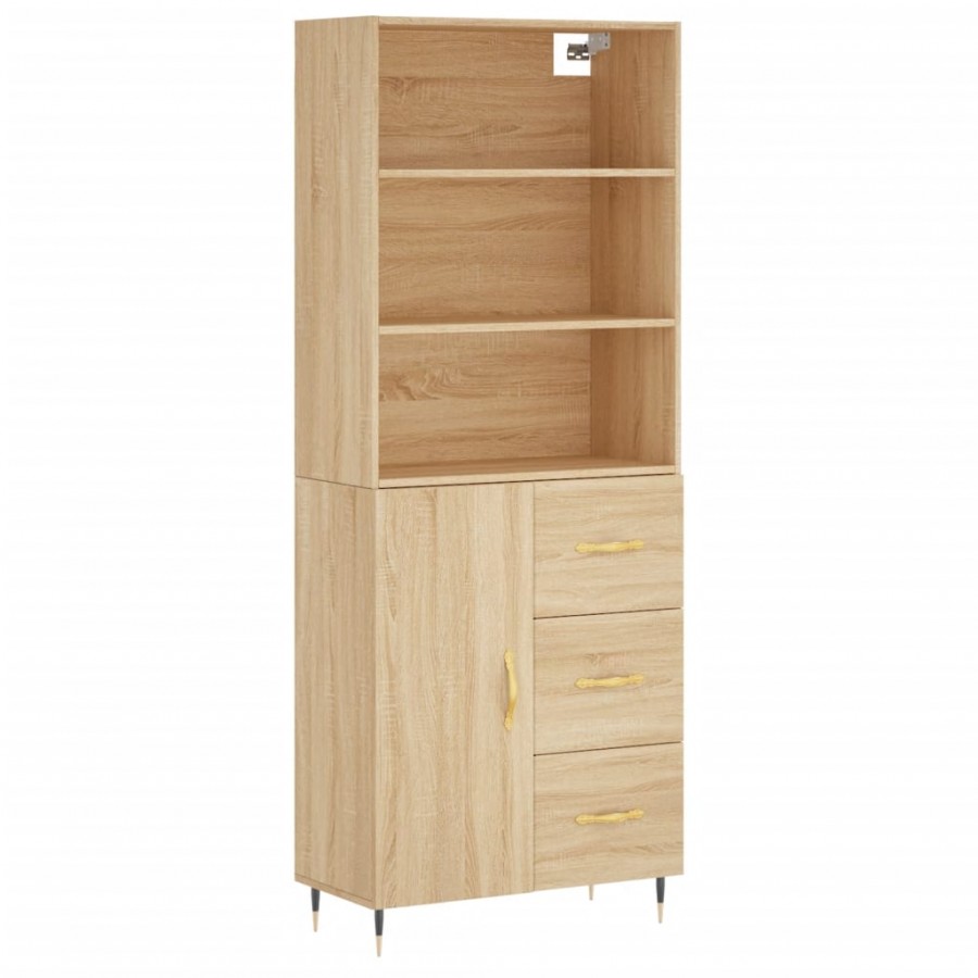 Buffet haut Chêne sonoma 69,5x34x180 cm Bois d'ingénierie