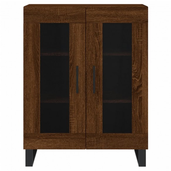 Buffet haut Chêne marron 69,5x34x180 cm Bois d'ingénierie