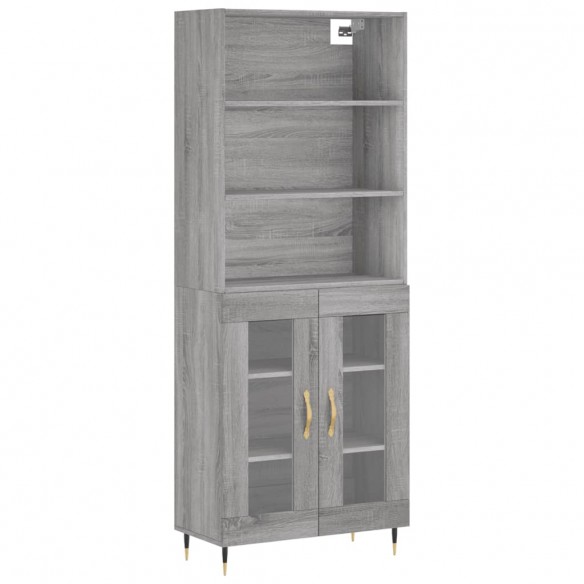 Buffet haut Sonoma gris 69,5x34x180 cm Bois d'ingénierie