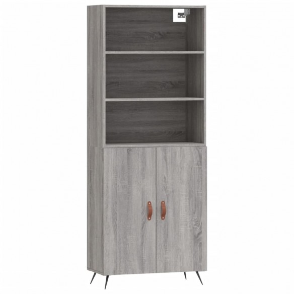 Buffet haut Sonoma gris 69,5x34x180 cm Bois d'ingénierie