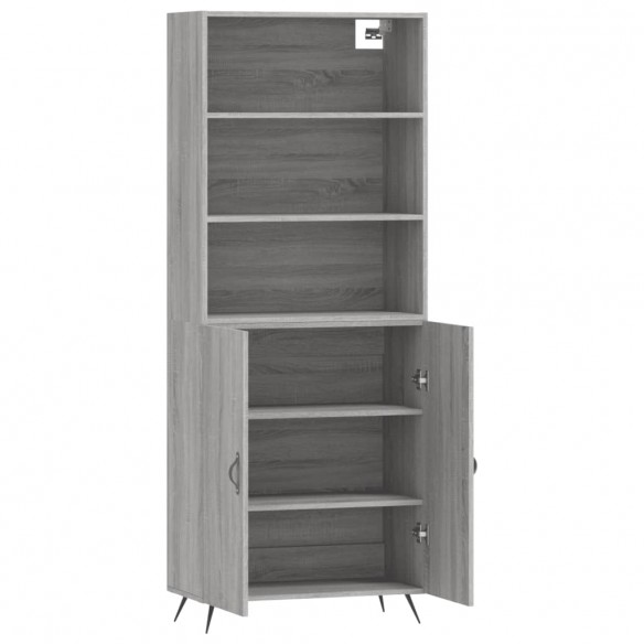 Buffet haut Sonoma gris 69,5x34x180 cm Bois d'ingénierie