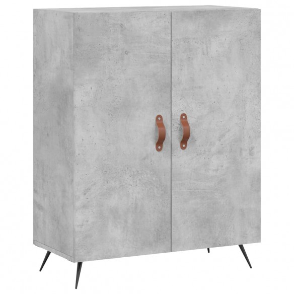 Buffet haut Gris béton 69,5x34x180 cm Bois d'ingénierie