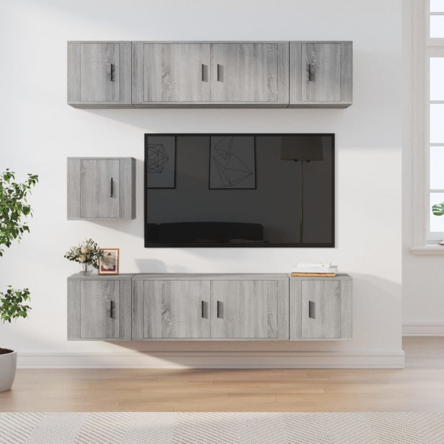 Ensemble de meubles TV 7 pcs Sonoma gris Bois d'ingénierie