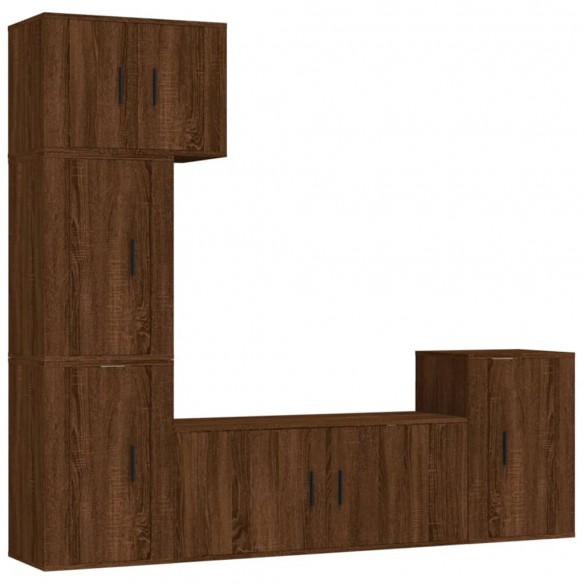 Ensemble de meubles TV 5 pcs Chêne marron Bois d'ingénierie